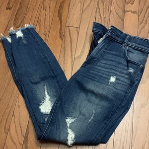 Distressed Dark Blue Women's Jeans